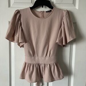 Express Women's Pink Peplum Blouse Top